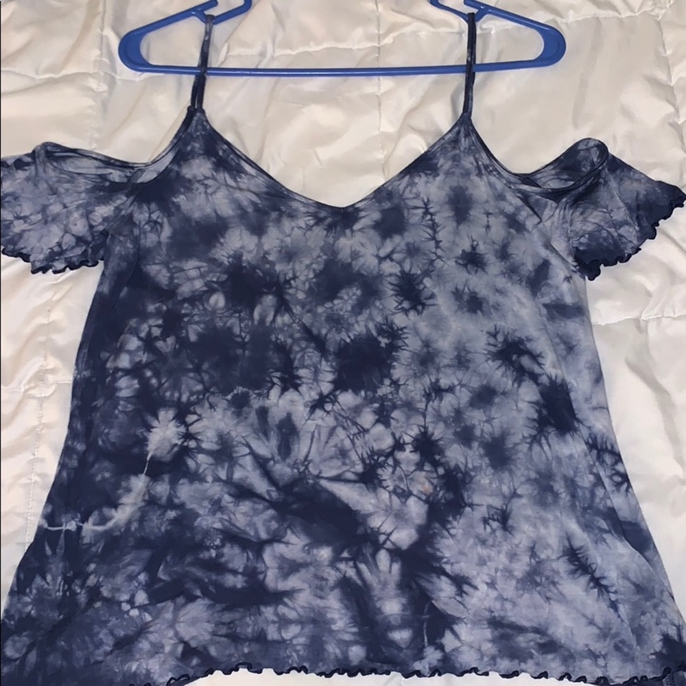 American Eagle blue tie-dye top